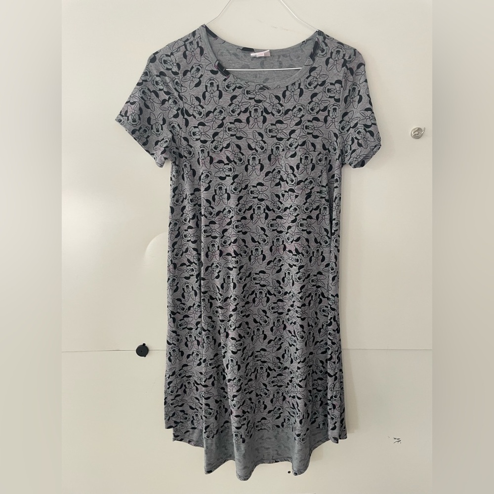LulaRoe small grey Disney Minnie Mouse dress EUC vacation